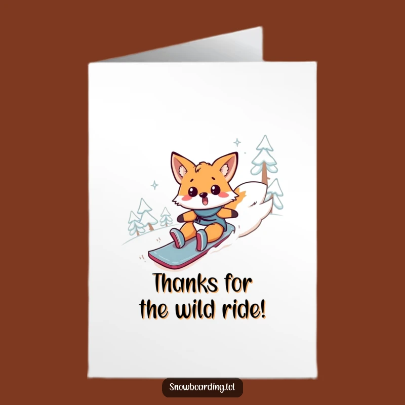 Free Printable Thank You Card: Fox's Tumble Thanks - Funny Downloadable Gift