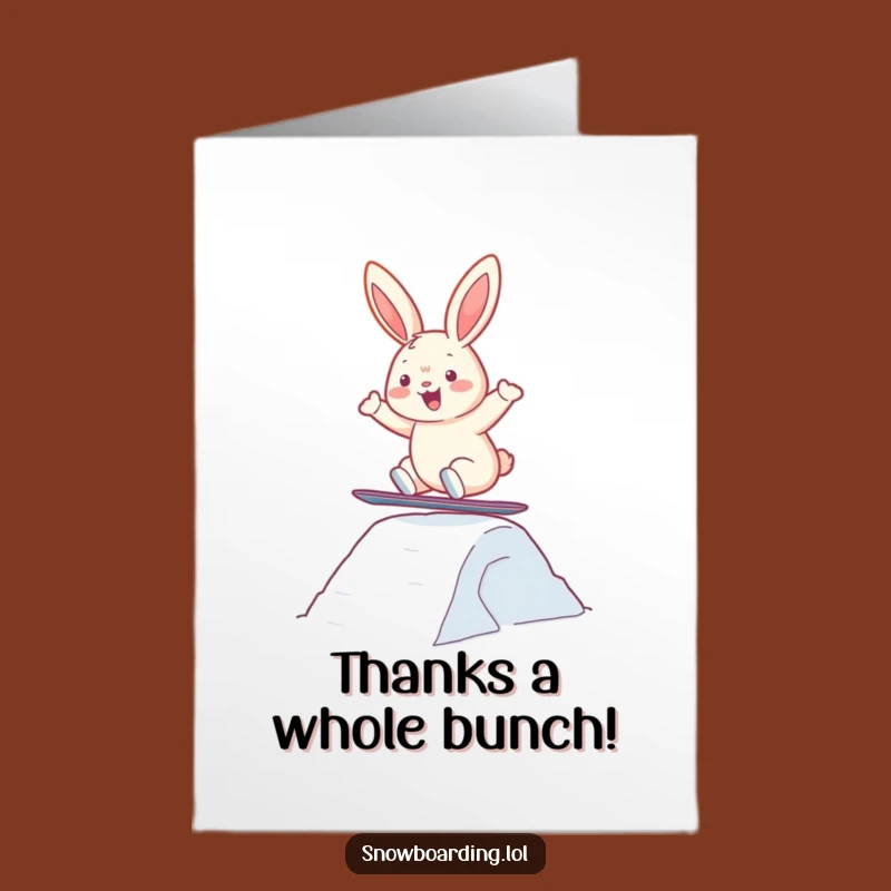 Free Printable Snowboard Bunny Thank You Card: Thanks for the Awesome Ride!