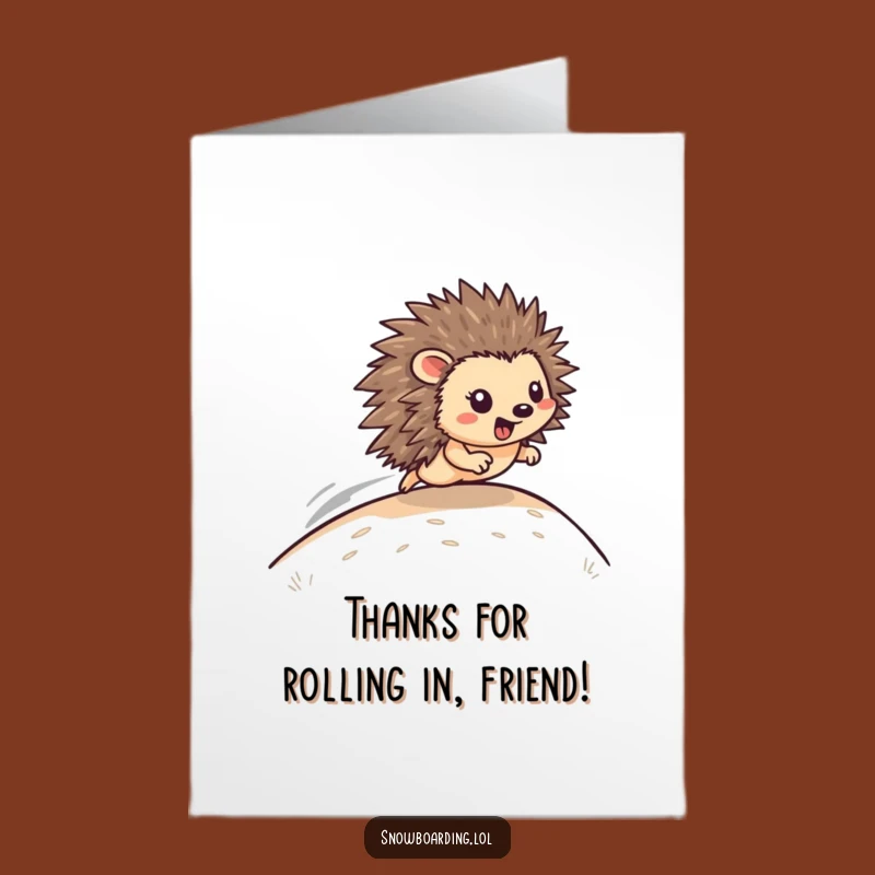 Free Printable Thank You Card: Speedy Hedgehog Hill Zoom Downloadable Gift