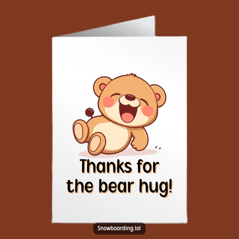 Free Printable Bear Thank You Card: Hilarious Tumble Downloadable Gratitude