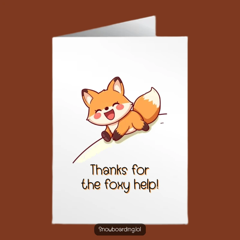 Free Printable Thank You Card: Grateful Fox Belly Slide - Thanks A Lot!