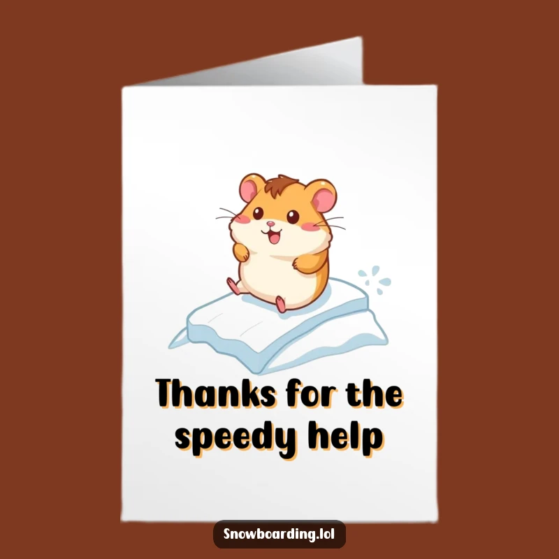 Free Printable Thank You Card: Fast Hamster Gratitude