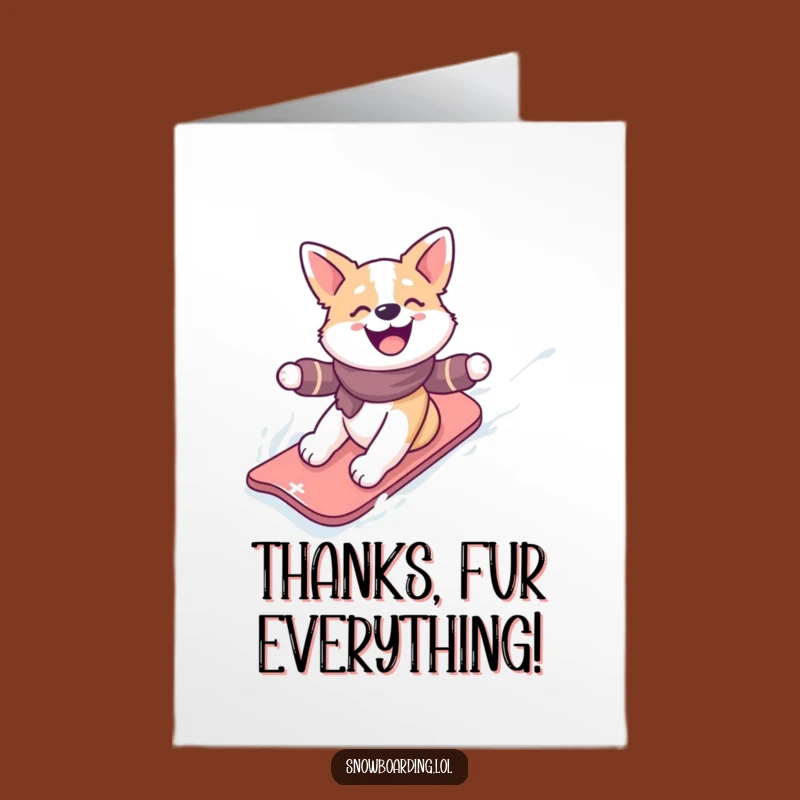 Free Printable Dog Thank You Card: Snowy Thanks for a Fun, Downloadable Gift