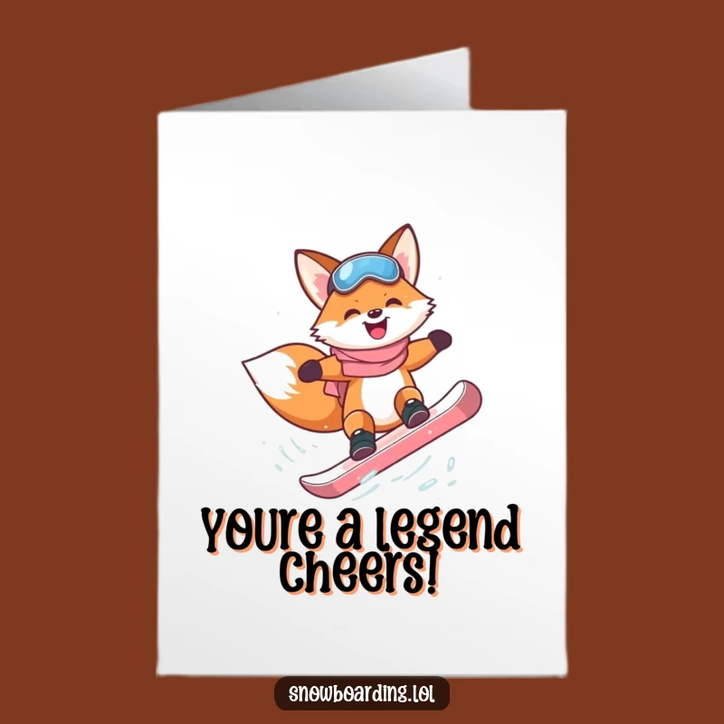 Free Printable Fox Thank You Card: Snowboard Flip Downloadable Appreciation