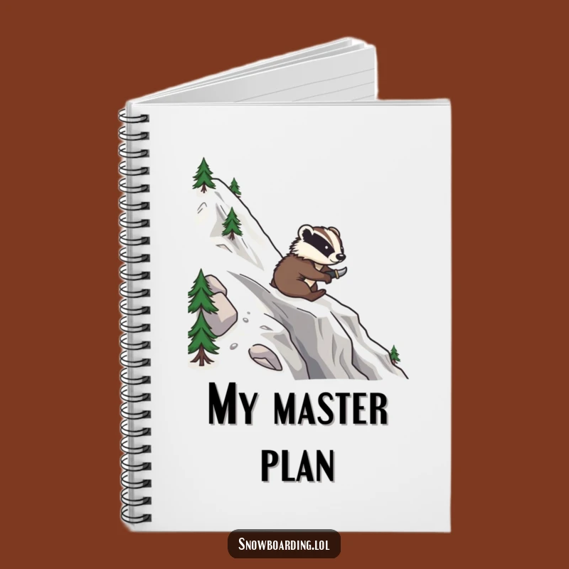 Funny Brave Badger Snowboard Notebook: Jot Down Your Boldest Ideas