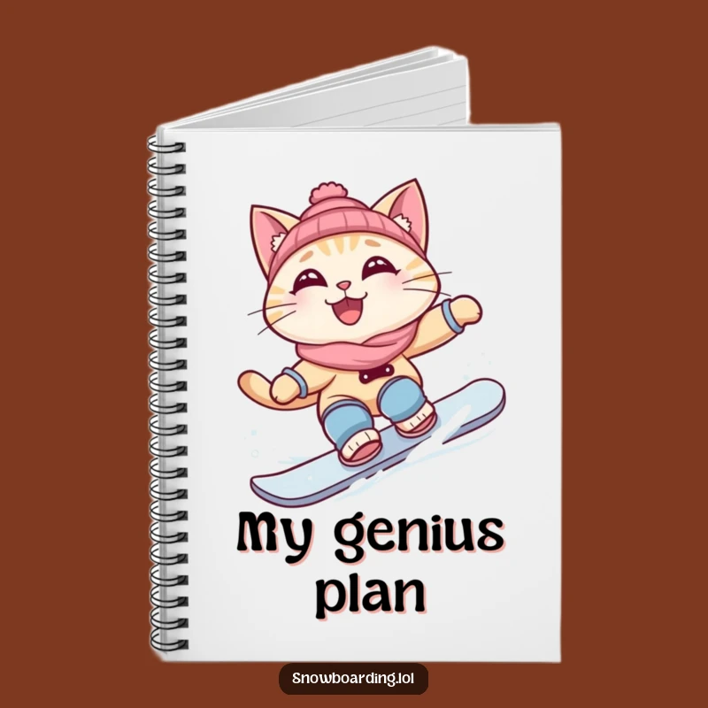Funny Cat Notebook: Journal Your Shreds with Snowboard Style Gift