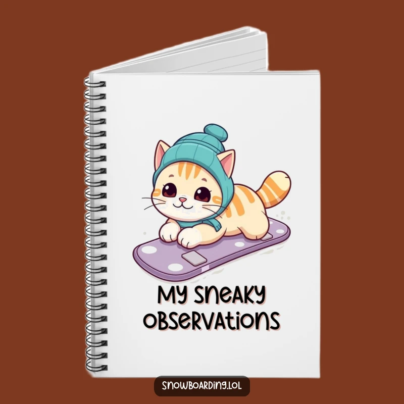 Funny Cat Snowboarding Notebook: Curious Belly Slides for Your Ideas