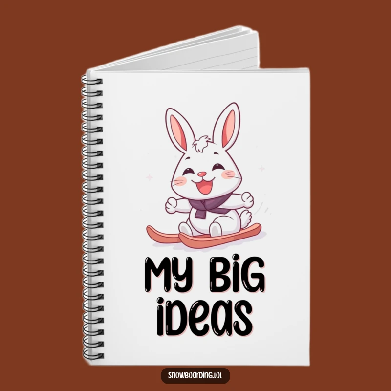 Funny Cheerful Rabbit Snowboard Notebook: Jot Down Your Happiest Thoughts