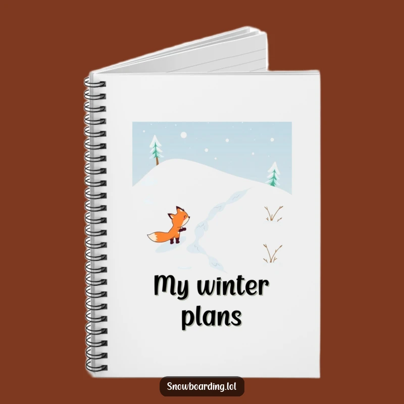 Funny Determined Fox Notebook: Jot Down Ideas on Snowy Hill Adventures!