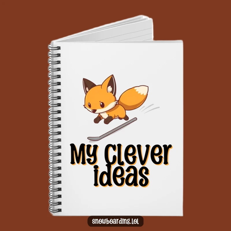 Funny Determined Fox Snowboard Notebook: Jot Down Plans with this Hilarious Gift!