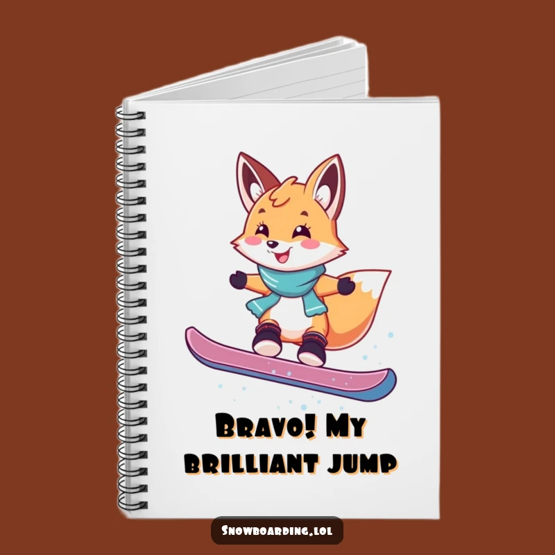 Funny Fox Snowboarding Notebook: Playful Jumps for Your Ideas