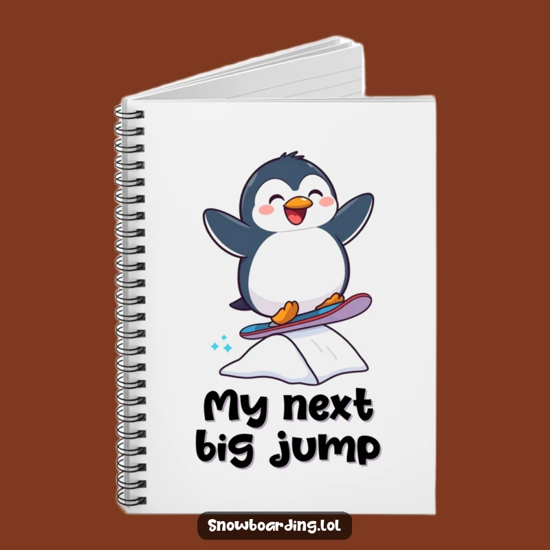 Funny Penguin Notebook: Journal Your Adventures with Snowboard Style Gift