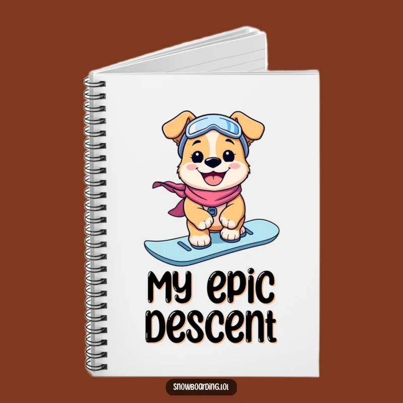 Funny Puppy Snowboarder Notebook: Grinning Dog's Snowy Ideas, Great Funny Gift!