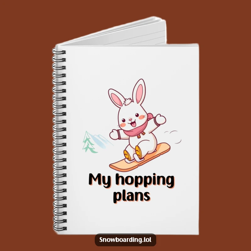 Funny Rabbit Snowboarding Notebook: Jot Down Ideas with Speed