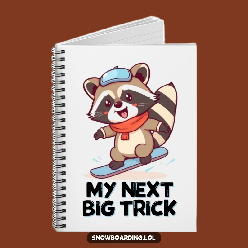 Funny Raccoon Snowboard Notebook - Jot Down Ideas with Winter Sports Glee
