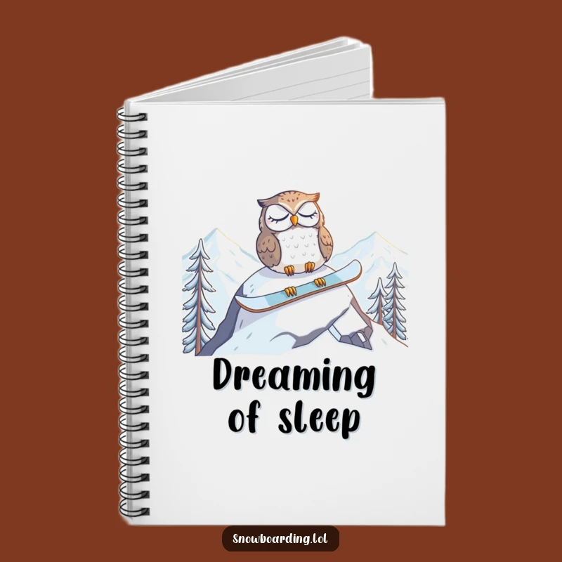 Funny Tired Owl Snowboard Notebook: Jot Down Your Sleepy Thoughts