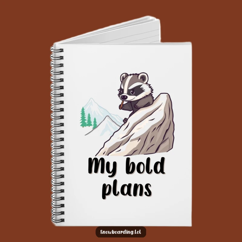 Funny Brave Badger Snowboard Notebook: Jot Down Ideas with this Hilarious Gift!