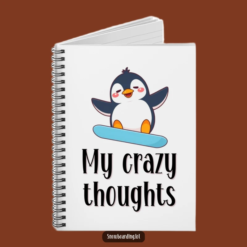 Funny Penguin Snowboarding Notebook: Jot Down Funny Attempts