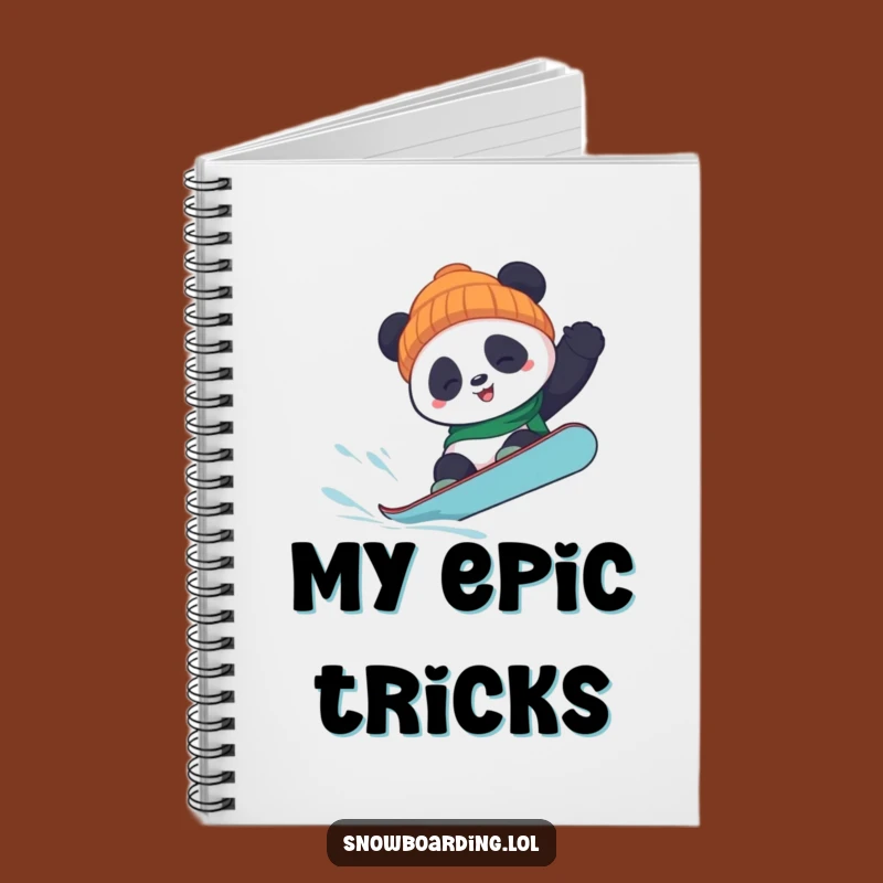 Funny Panda Snowboard Flip Notebook - Hilarious Journal for Your Wildest Ideas