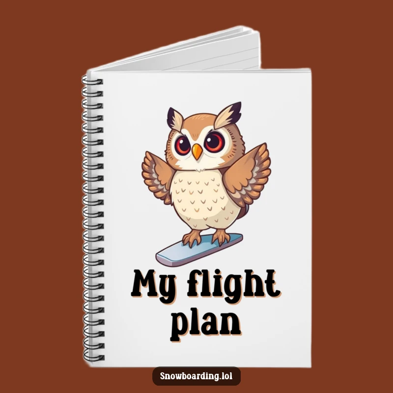 Funny Owl Notebook - Jot Down Ideas with Snowboarder Flair