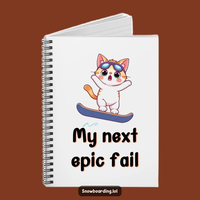 Funny Surprised Cat Snowboard Notebook: Jot Down Laughs and Ideas Hilariously