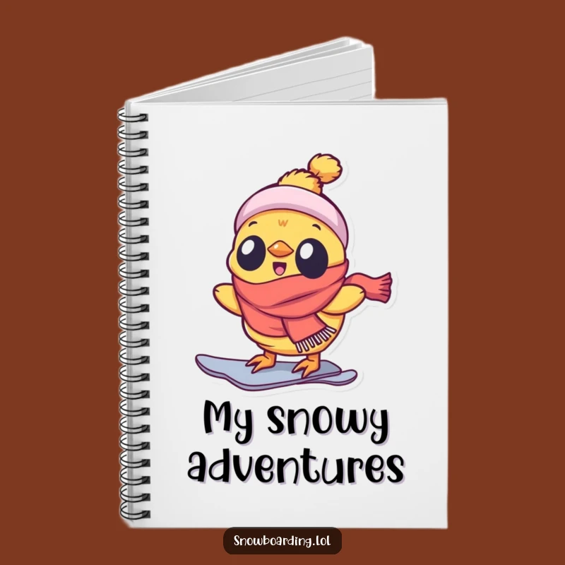 Funny Chick Notebook, Enthusiastic Snowboarder Journal for Winter Ideas