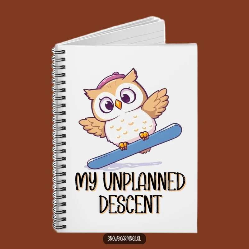 Funny Startled Owl Snowboard Notebook: Jot Down Your Hilarious Mishaps