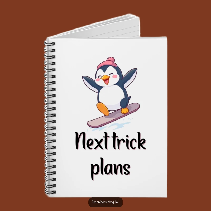 Funny Penguin Snowboard Notebook: Jot Down Arctic Adventures & Laughs