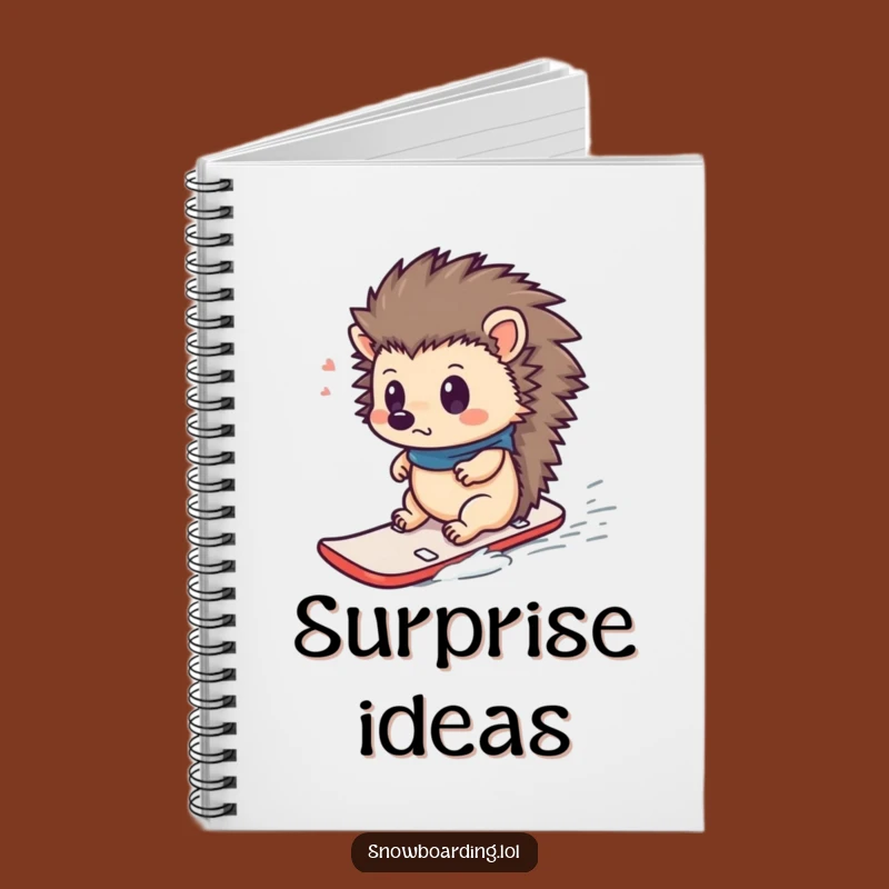 Funny Hedgehog Snowboard Notebook: Journal Your Adventures, Hilarious Funny Gift!