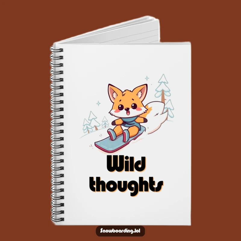 Funny Fox Snowboard Fail Notebook: Surprised Animal Tumbling, Journal Your Chaos, Gift