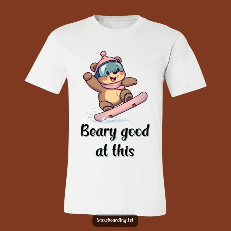 Funny Bear Snowboarding T-Shirt: Cool Gift for Grinning Tricksters