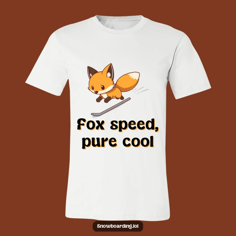 Funny Determined Fox Snowboard T-Shirt: Sleek & Hilarious Gift for Fast Riders!