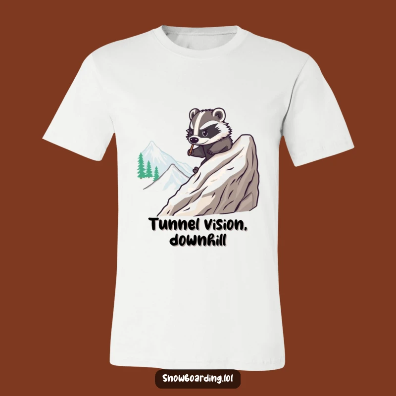 Funny Brave Badger Snowboard T-Shirt: Hilarious Gift for Smooth Skiers!