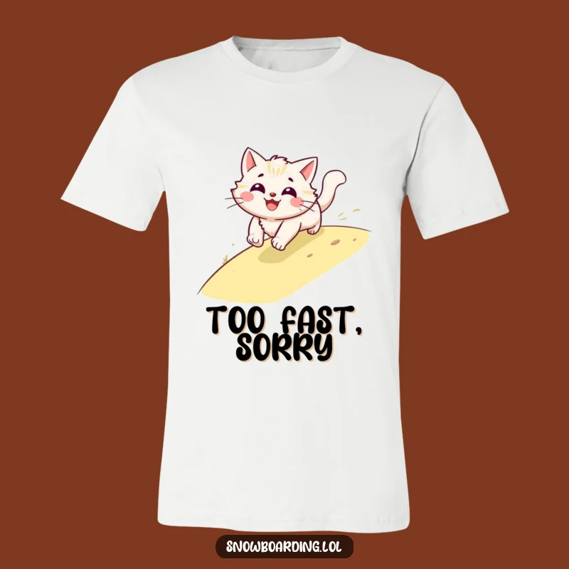 Funny Cat Speeding T-Shirt, Fast Feline Apparel, Hilarious Pet Lover Tee