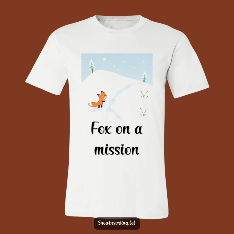 Funny Determined Fox Snowy Hill T-Shirt: A Hilarious Gift for Trailblazers