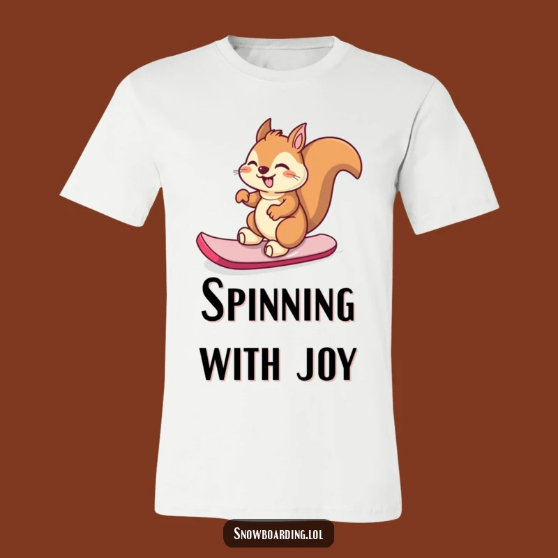 Funny Giggling Squirrel Snowboard T-Shirt - Wear Your Joy!