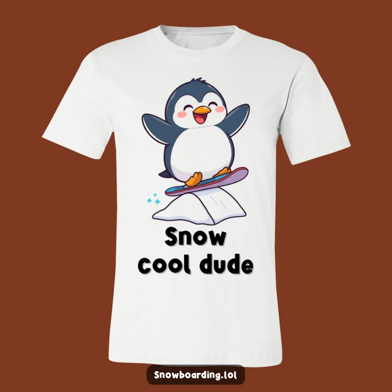 Funny Penguin Snowboard T-Shirt: Extreme Action Graphic Tee Gift