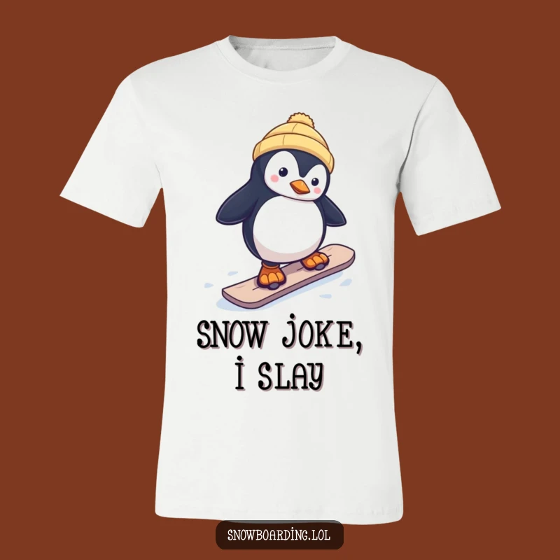 Funny Penguin Snowboarder T-Shirt: Wear Your Wobbly Winter Humor