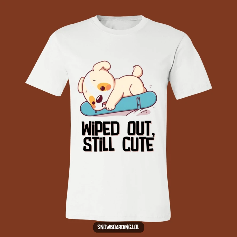 Funny Puppy Snowboard T-Shirt: Cute Dog Fail Tee for Winter Fun