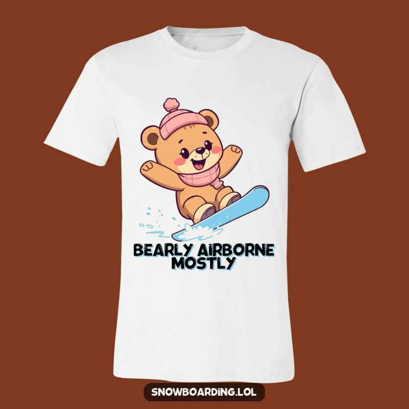 Funny Snowboard Bear Cub T-Shirt: Epic Winter Sports Tee for Laugh Lovers