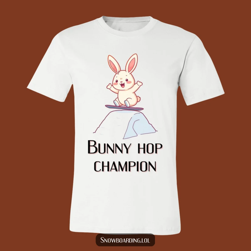 Funny Snowboard Bunny T-Shirt: Epic Winter Jumps for Humor Lovers