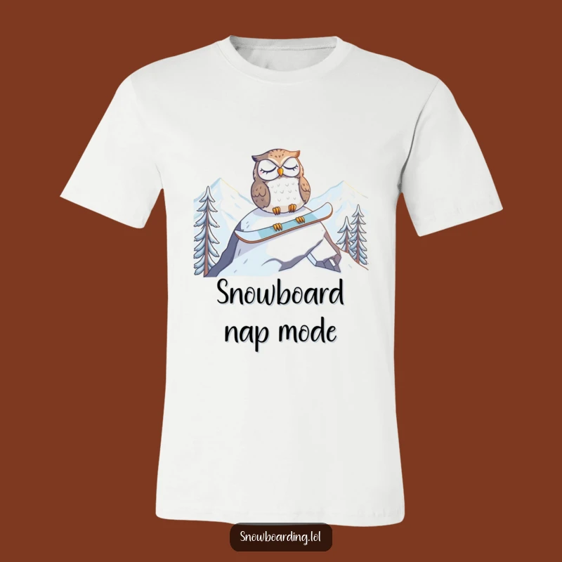 Funny Tired Owl Snowboard T-Shirt: Embrace the Peak of Relaxation