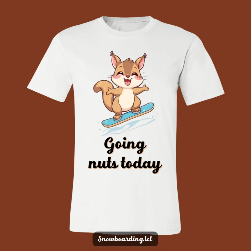 Funny Giggling Squirrel Snowboarder T-Shirt: Adorable Rodent Tee for Action Lovers