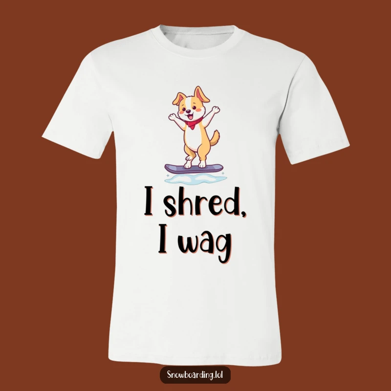 Funny Dancing Dog Snowboard T-Shirt: Hilarious Gift for Ski and Snowboard Enthusiasts!