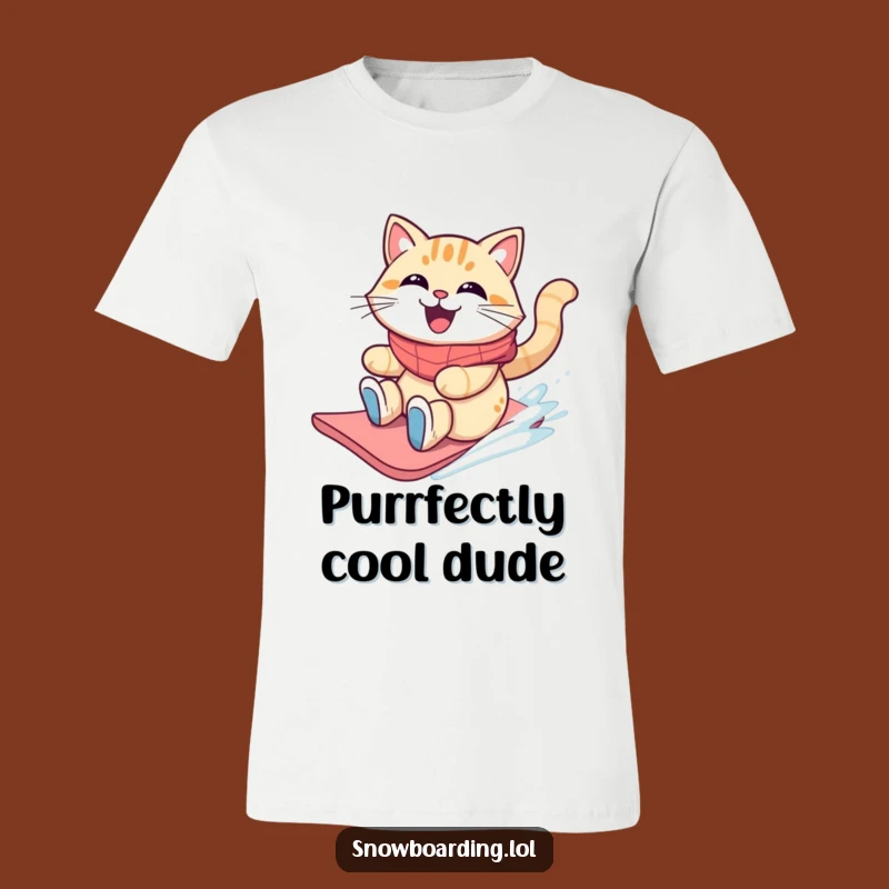 Funny Cat Snowboarder T-Shirt: Purrfectly Wild for a Cool Gift