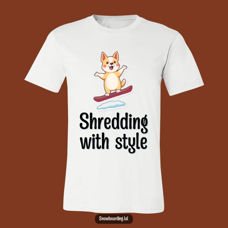 Funny Dancing Dog Snowboard T-Shirt: Ride the Waves of Laughter