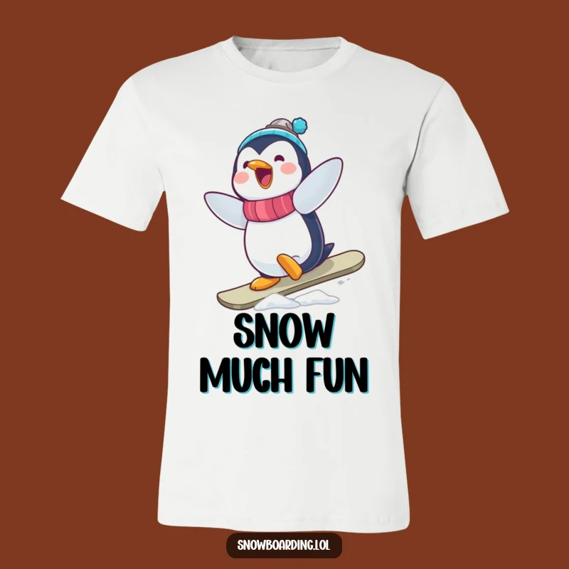 Funny Penguin Snowboarder T-Shirt: Wobbly Trick Edition for Ultimate Laughs!