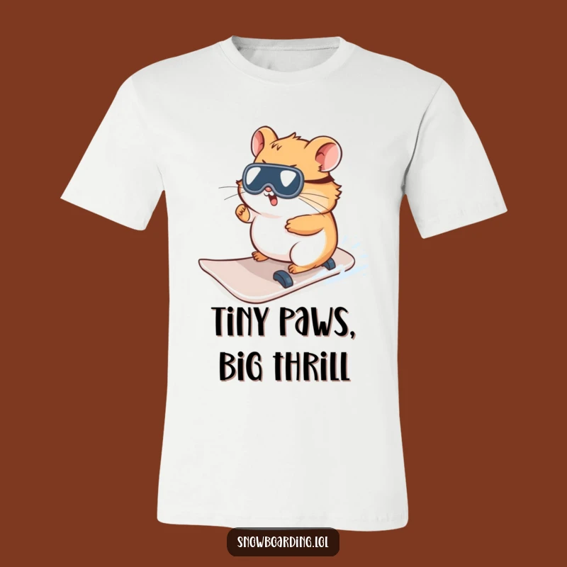 Funny Hamster Snowboard Control T-Shirt - Quirky Winter Adventure Tee
