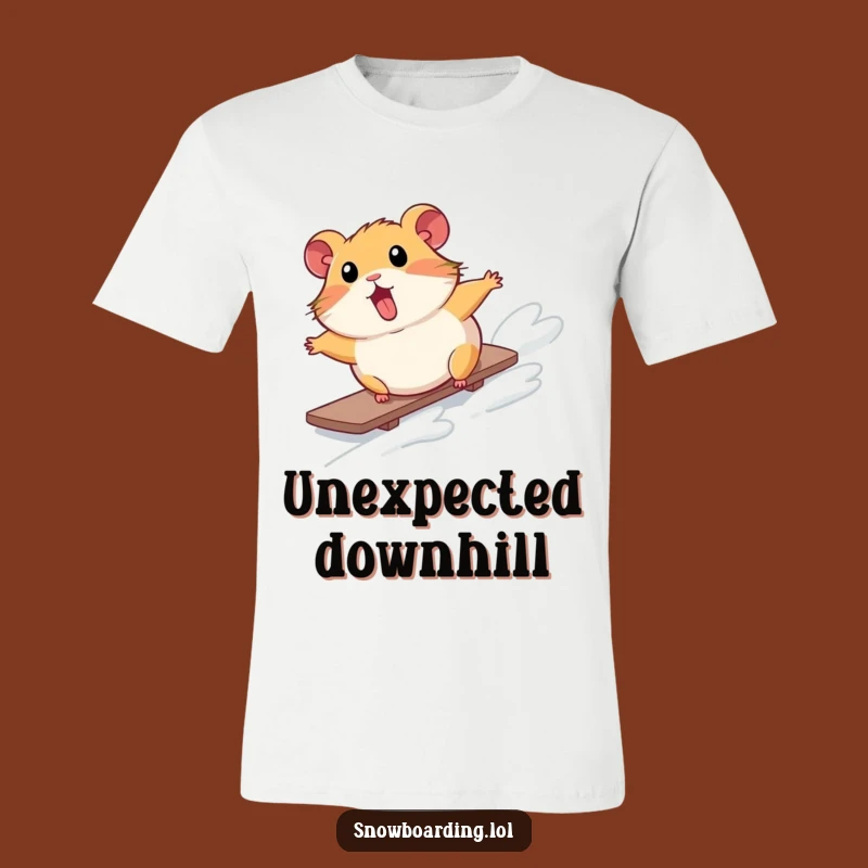 Funny Hamster Snowboard T-Shirt: Comical Tumble, Perfect Winter Tee
