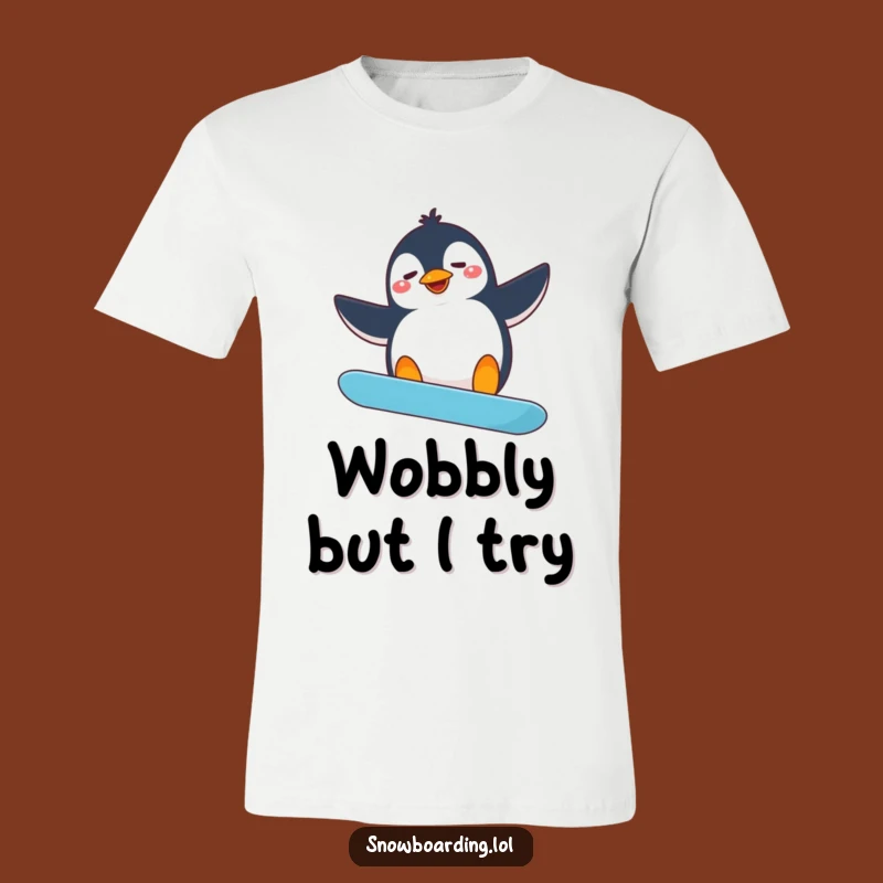 Funny Penguin Snowboarding T-Shirt: Wacky Spin Gift for Fun Lovers